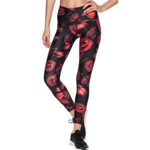 Victoria Secret Sport Roses are red  rose print leggings